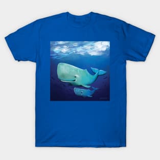 Whale mom and ki T-Shirt